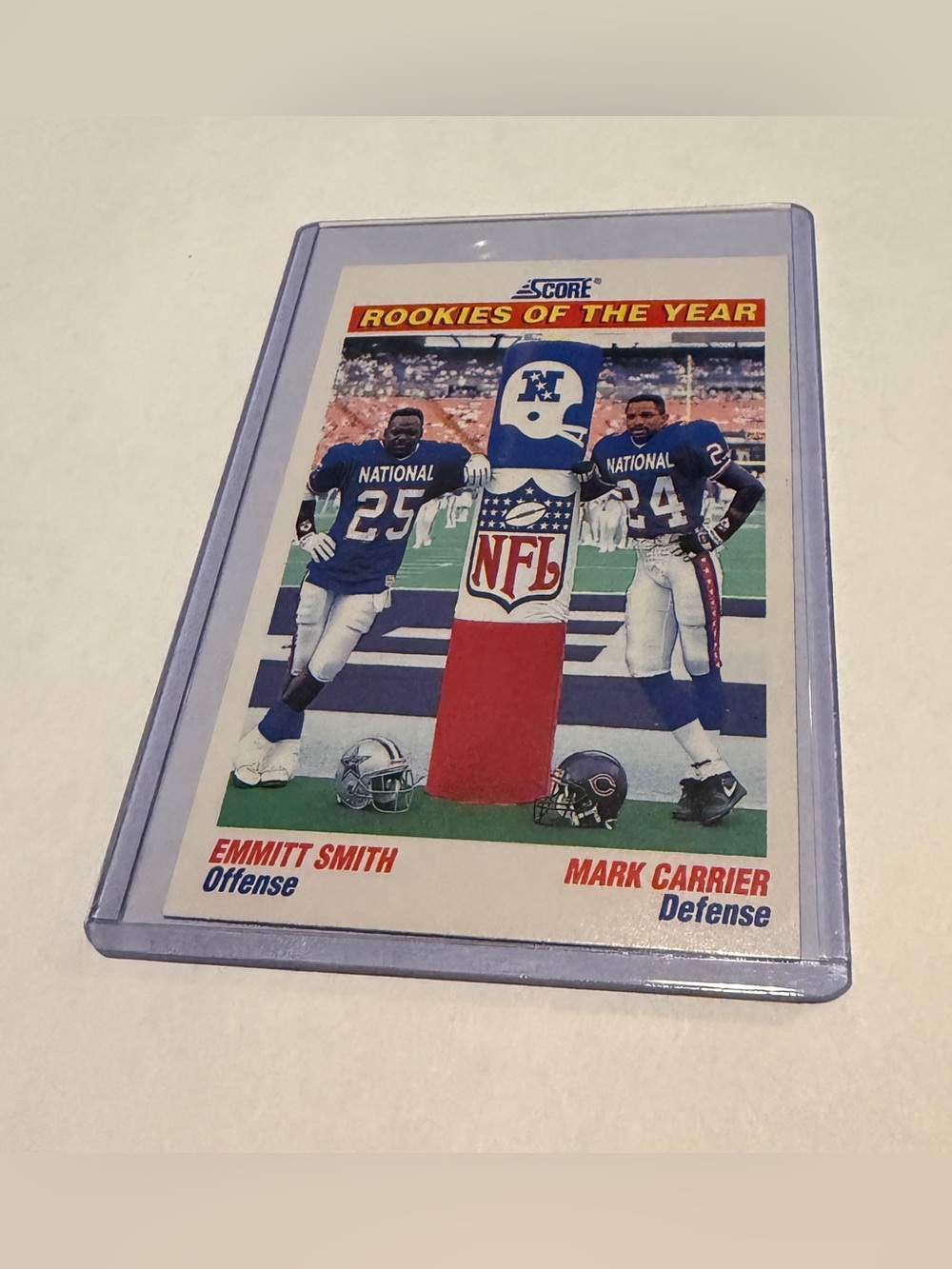 Emmitt Smith/Mark Carrier 1991 Score Rookies of the Year Football Card Vintage